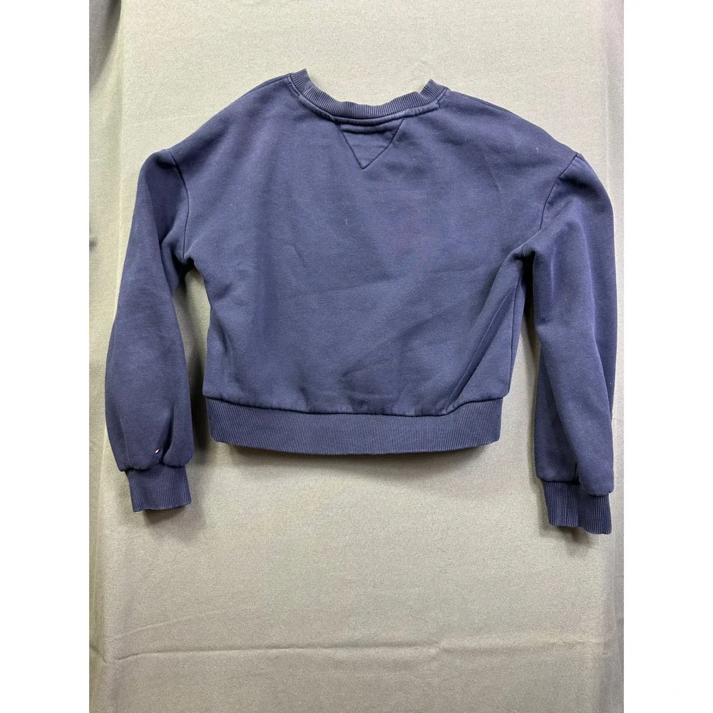 VT Tommy Hilfiger Kids Navy Blue Varsity TH Patch Crewneck Sweatshirt Pullover L